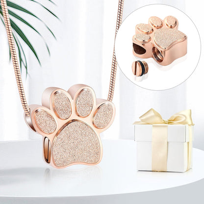 Pet Urns for Dogs/Cats - Pet Urn - Pet Ashes Necklace - Paw Print Urn Necklace with Mini Keepsake Urn Memorial Ash Jewelry