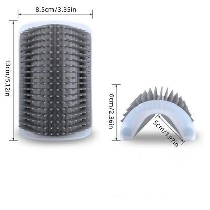 Cat Self Grooming Brush with Corner Massage Comb and Wall Scratching Brush