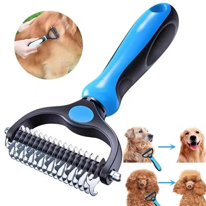 Dog Hair Deshedding Brush (1 Piece), Pets Hair Shedding Slicker, Pet Hair Dematting Rake, Cats Dogs Hair Remover, Pets Fur Combing and Shaving Tool, Cat Brush Dog Products, Cat Accessories