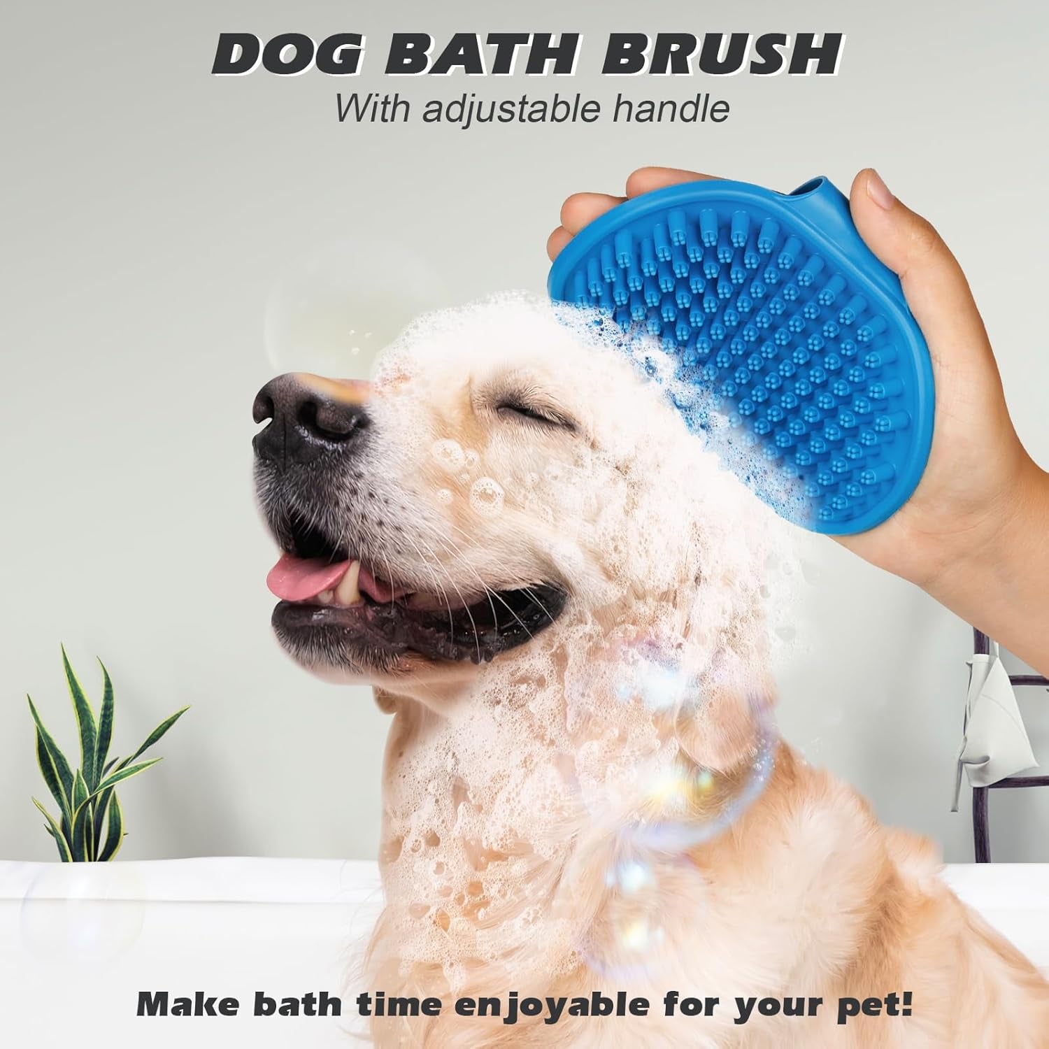 2PCS Dog Brush I Dog Brush for Shedding I Dog Bath Brush I Dog Brushes for Grooming I Double Sided Dog Hair Brush I Dog Brush for Short/Long Haired Dogs I Premium Pet Supplies (Black Blue)