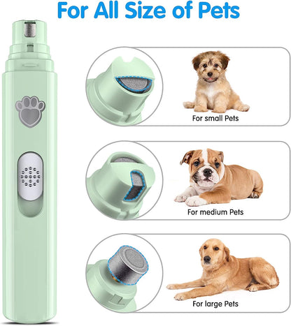 Dog Nail Grinder, 2-Speed Rechargeable Dog Nail Trimmers for Large Medium & Small Dogs, Upgrade Professional Electric Pet Paws Grooming, Quiet Puppy Grooming Tool, for Dogs Cats