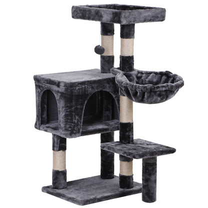 36" Cat Tree Cat Tower Scratching Posts Cat Condo W/Hammock for Indoor Cats Gray