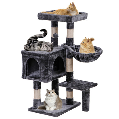 36" Cat Tree Cat Tower Scratching Posts Cat Condo W/Hammock for Indoor Cats Gray