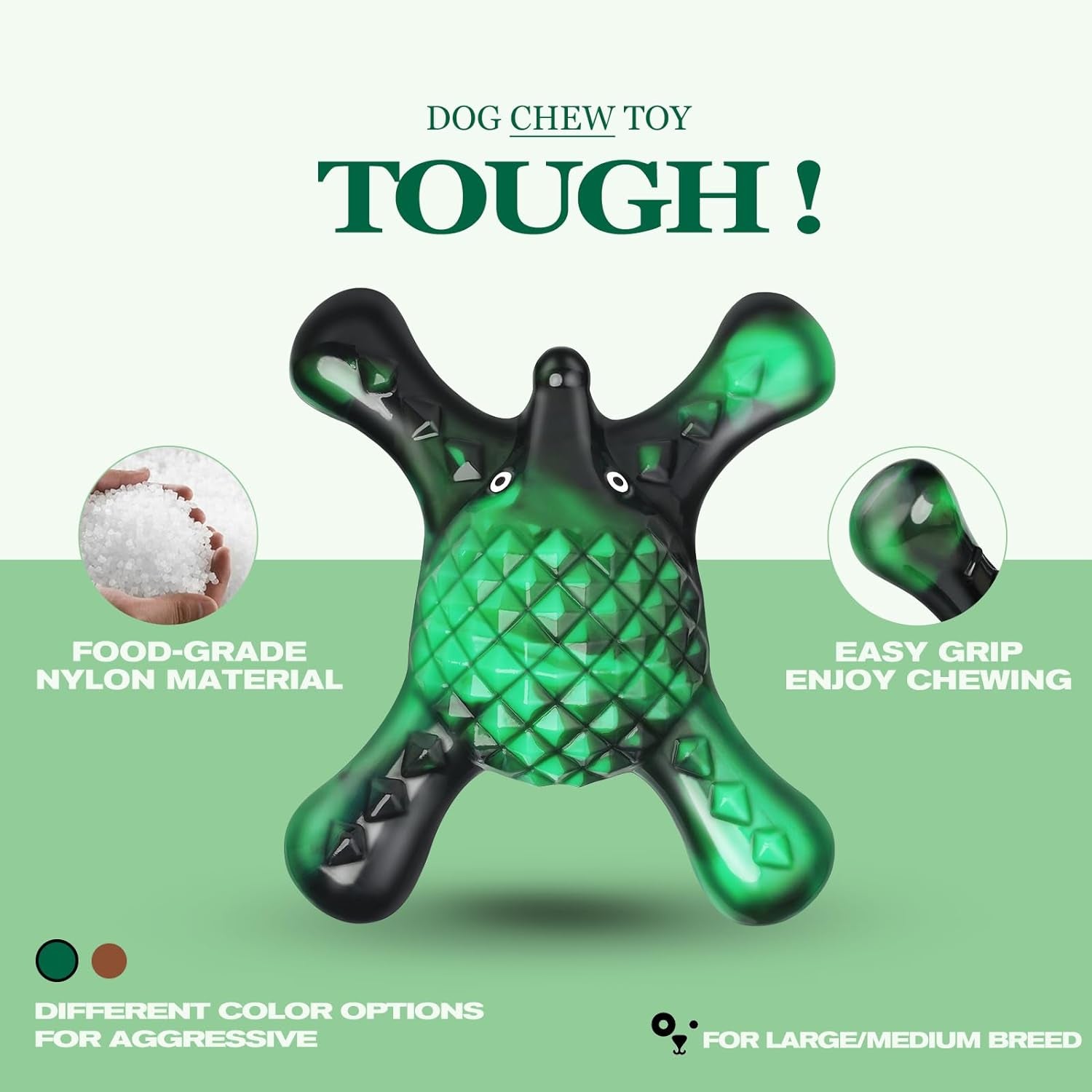 Dog Toys for Aggressive Chewers - Tough Dog Chew Toys for Medium/Large Breed, Super Durable Dog Toys for Teething, Nylon Bones Toy to Keep Them Busy, Interactive Dog Toys for Boredom