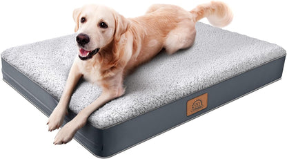 Professional Title: "Large Orthopedic Waterproof Dog Bed with Anti-Slip Bottom and Removable Washable Cover - Deluxe Pet Bed Mat for Big Dogs (Grey)"