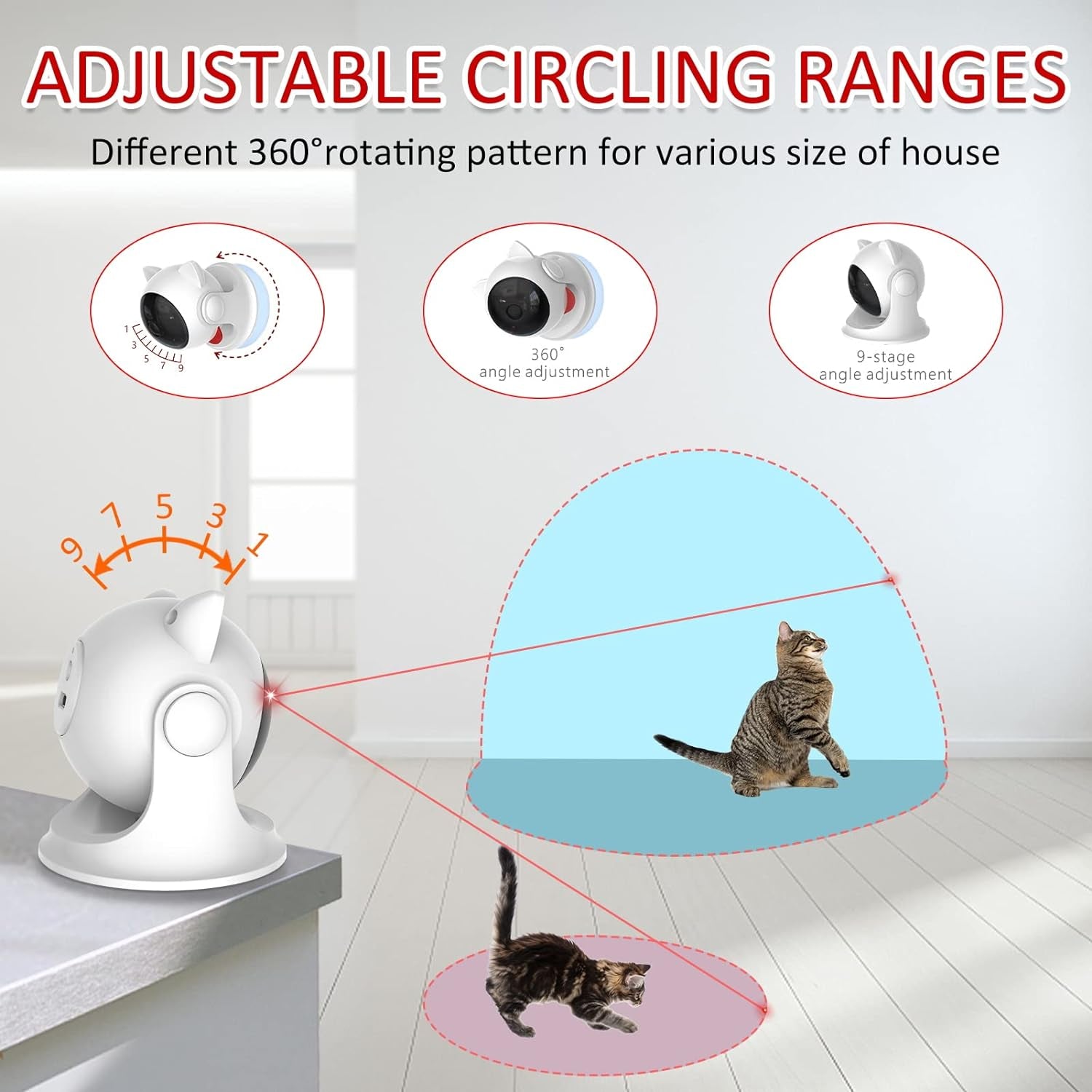 Automatic Cat Laser Toys, Interactive Laser Cat Toys for Indoor Cats/Kitty/Dogs, Cat Laser Toy Automatic