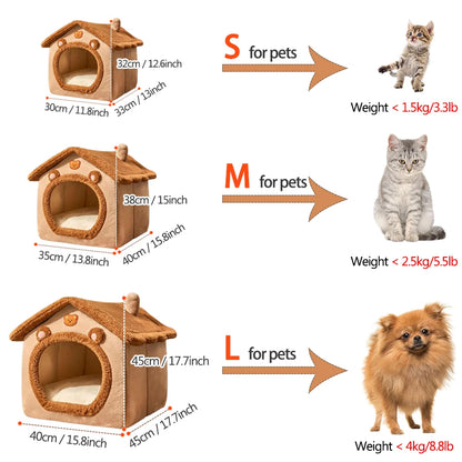 Foldable & Washable Pet House for Cats & Small Dogs