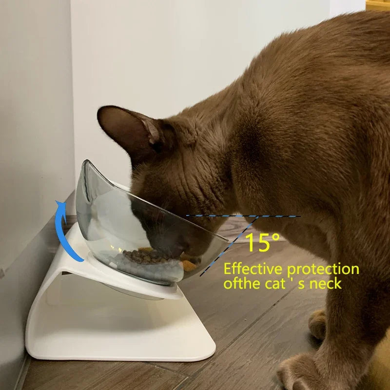 Non-Slip Double Cat & Dog Bowl with Stand - Pet Feeder