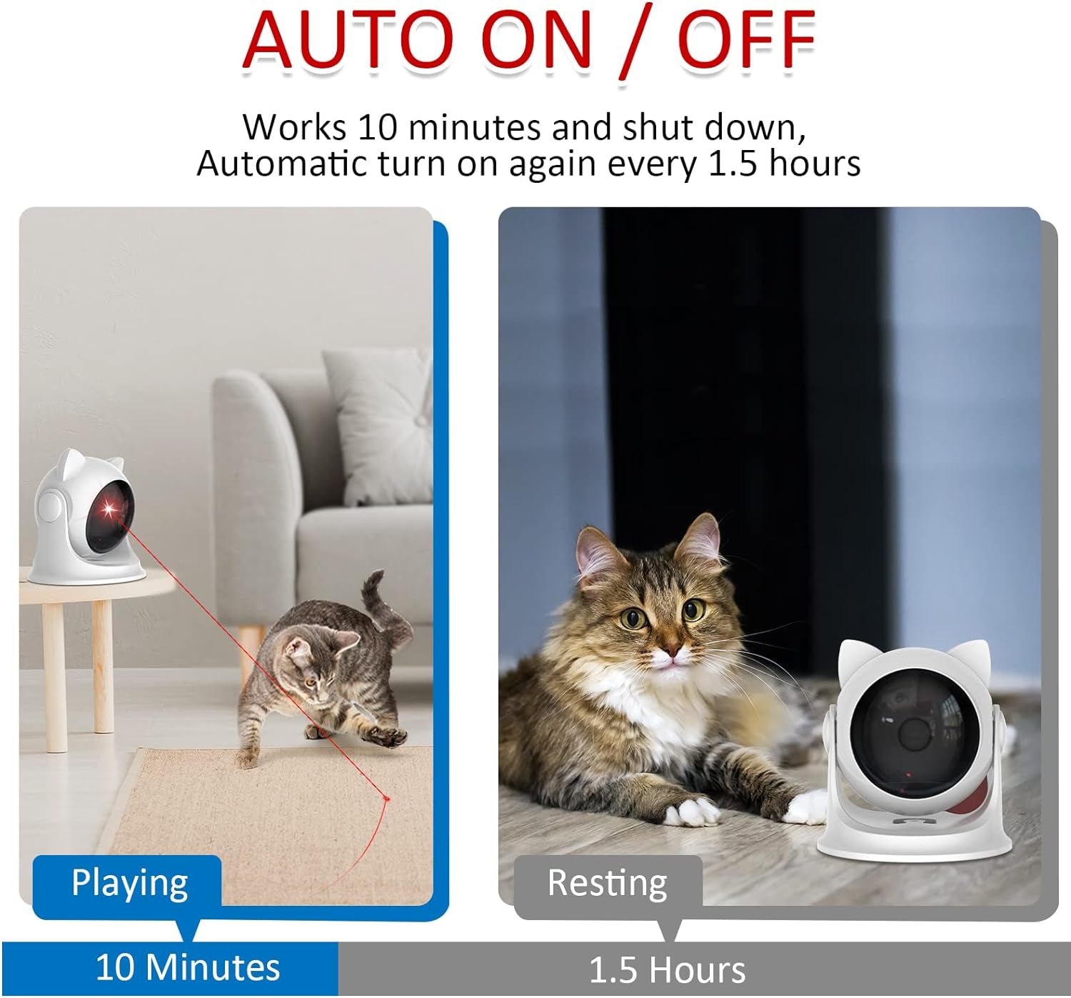 Automatic Cat Laser Toys, Interactive Laser Cat Toys for Indoor Cats/Kitty/Dogs, Cat Laser Toy Automatic