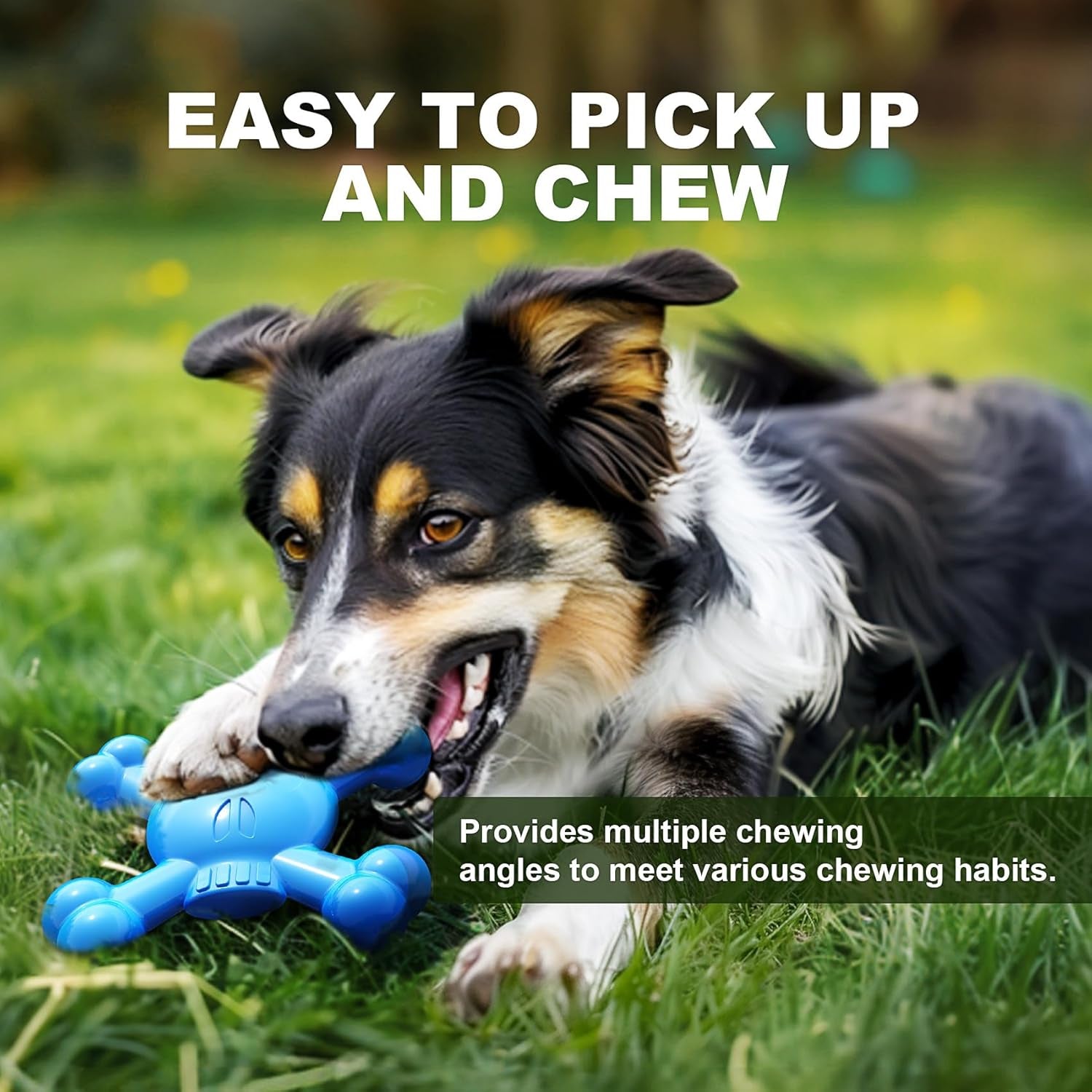 Dog Toys for Aggressive Chewers - Indestructible Dog Toy,Puppy Chew Toys for Teething,Interactive Dog Toys,Dog Enrichment Toys,Puppy Essentials,Dog Birthday - Medium - Bacon - Blue