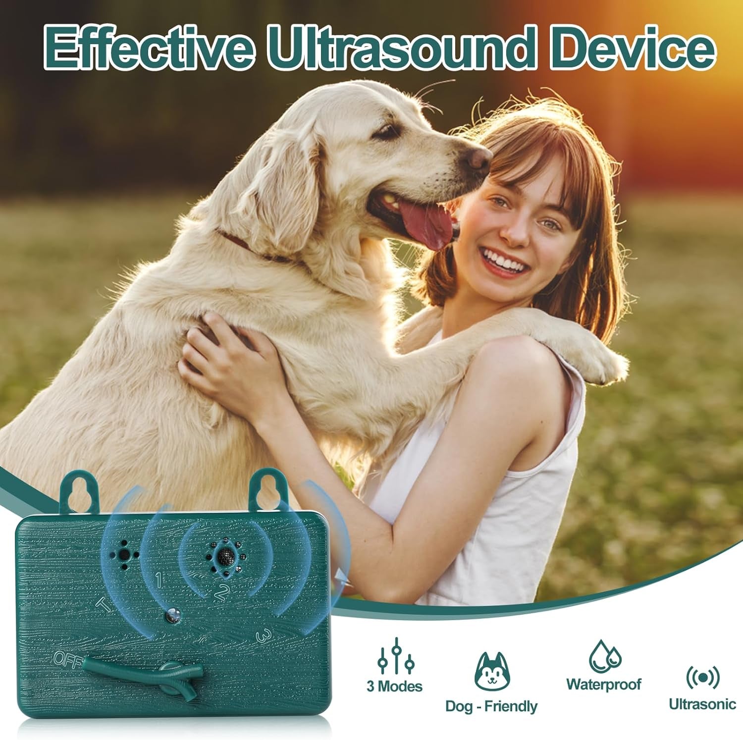 Anti Barking Device for Dogs. Ultrasonic Dog Bark Control Devices 50FT Range Outdoor & Indoor, Stop Barking Dog Deterrent Devices Bark Box 3 Modes. Dogs Barking Silencer Safe for Human & Dogs (Green)