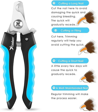 Dog Nail Clippers Professional Pet Nail Clipper Suitable for Large to Medium Dogs, Cats, Rabbits and Guinea Pigs - Safety Lock/Protective Guard to Avoid over Cutting