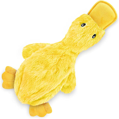 Plush Crinkle Dog Toy with Soft Squeaker for Dogs of All Sizes - Yellow